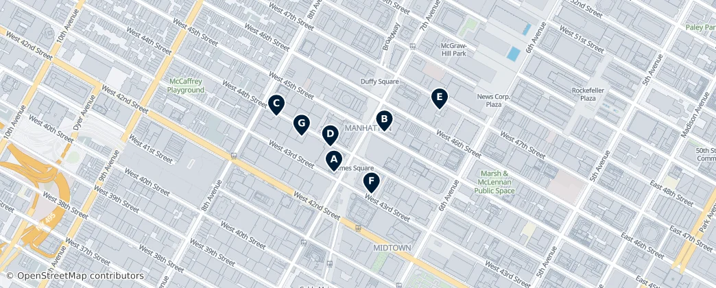 Map of Theater District