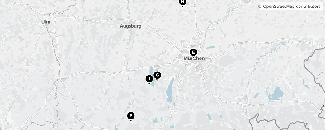 Map of 上巴伐利亚行政区