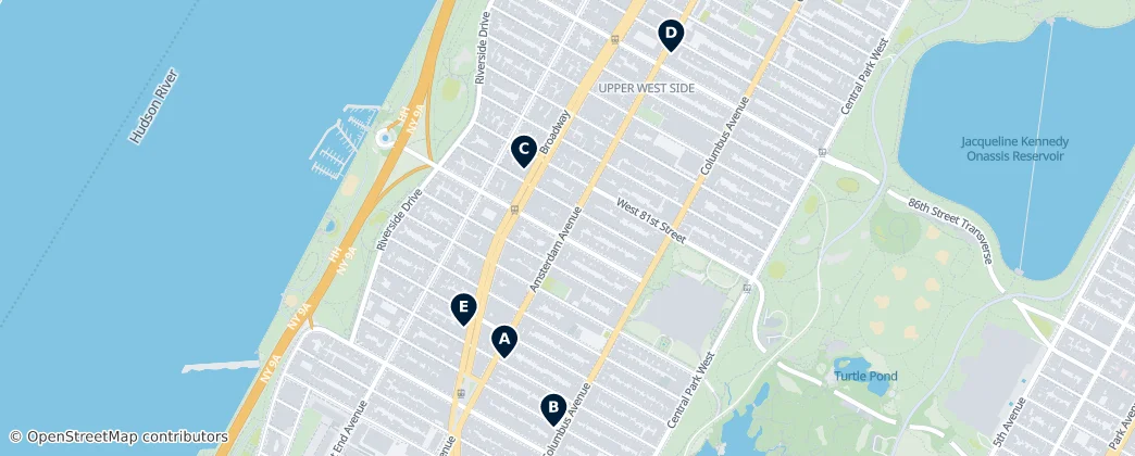 Map of Upper West Side