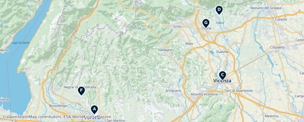 Map of 維琴察阿爾卑斯山脈