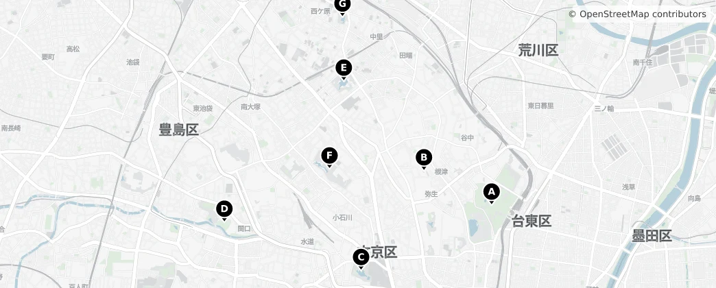 Map of 文京區