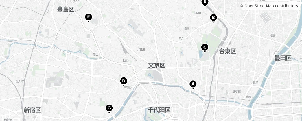 Map of 文京區