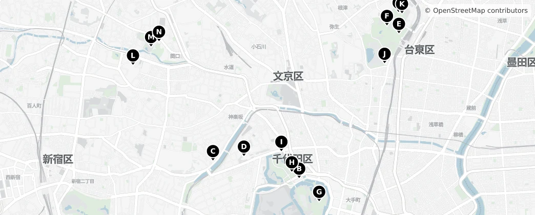 Map of 文京區