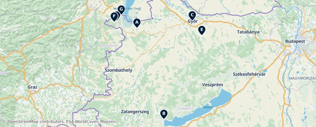 Map of Western Transdanubia