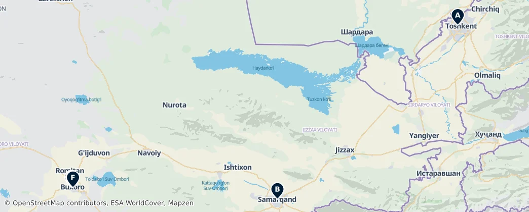 Map of 乌兹别克斯坦 / 烏茲別克