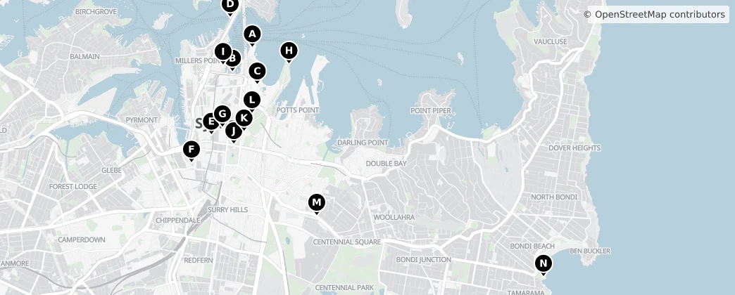 Map of 悉尼