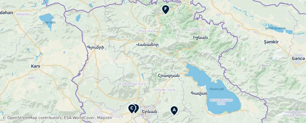 Map of 亞美尼亞