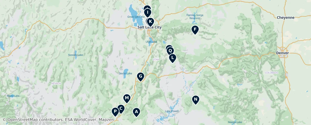 Map of 犹他州