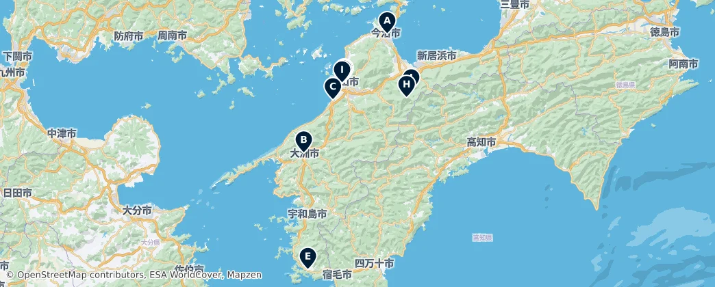 Map of 爱媛县