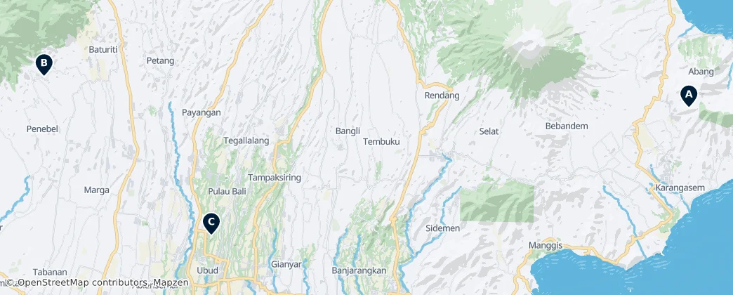 Map of 巴厘省