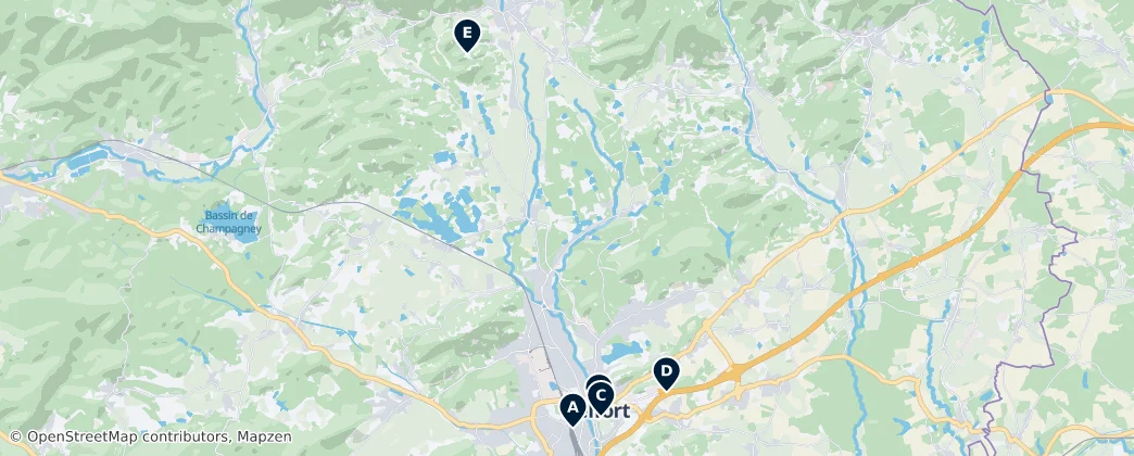Map of 贝尔福地区