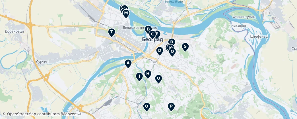 Map of 贝尔格莱德市/貝爾格勒市/貝爾格萊德