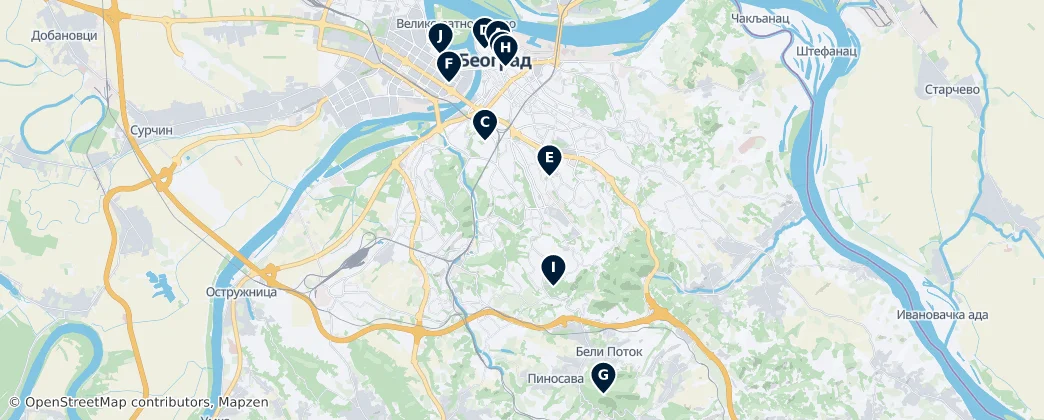 Map of 贝尔格莱德市/貝爾格勒市/貝爾格萊德