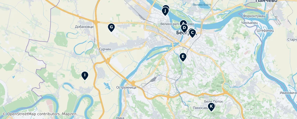 Map of Grad Beograd