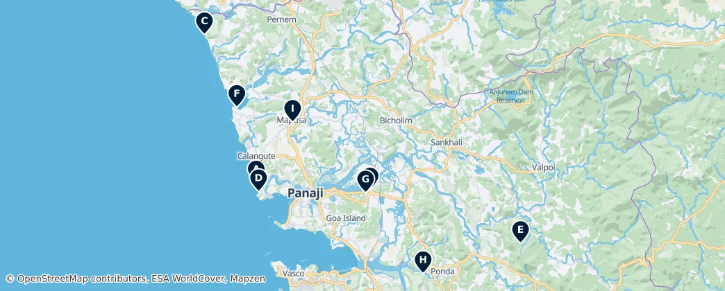 Map of 北果阿縣