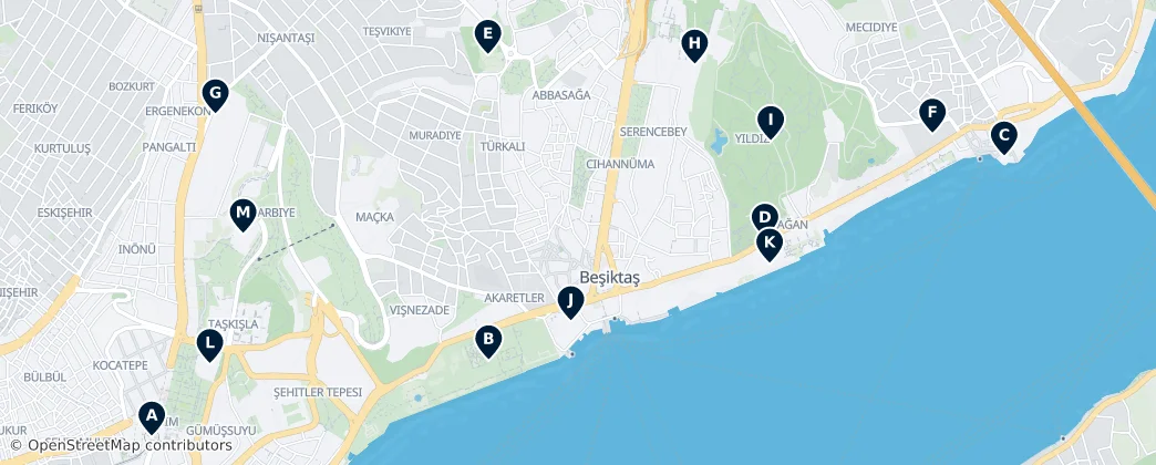Map of 贝西克塔什