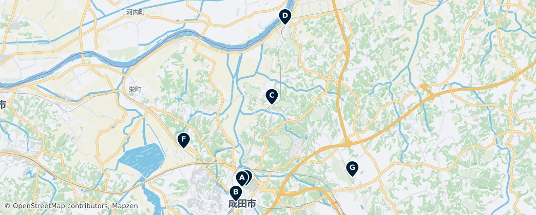 Map of 成田市