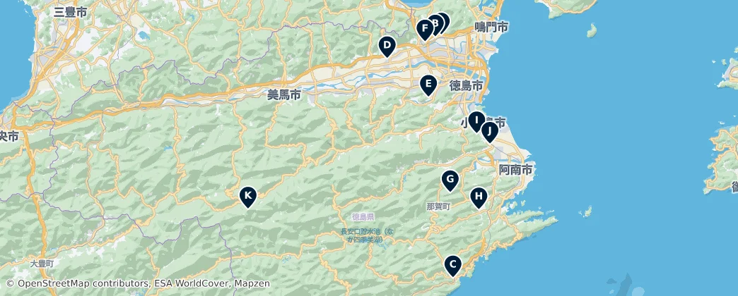 Map of 德岛县