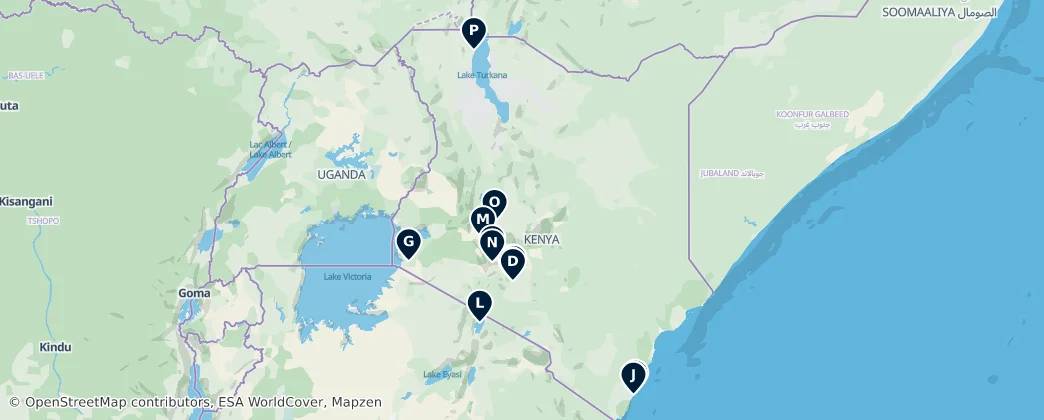 Map of 肯尼亚 / 肯亞