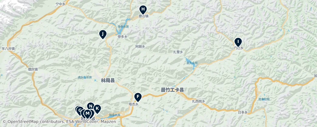Map of 拉萨市
