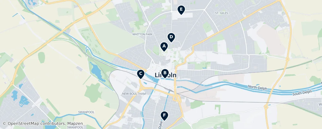 Map of 林肯