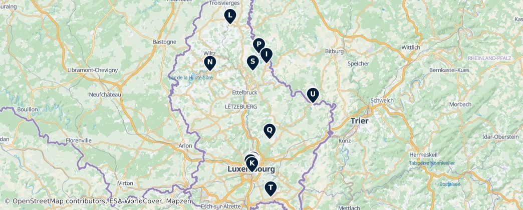Map of 卢森堡