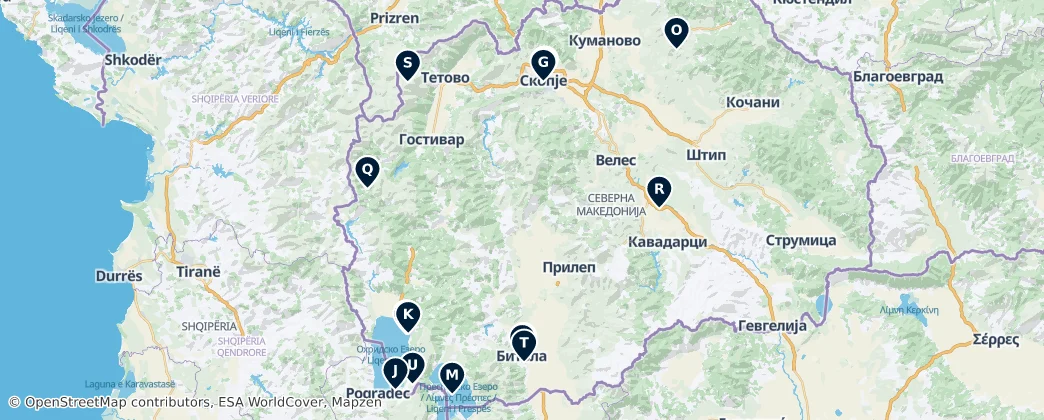 Map of 北马其顿 / 北馬其頓