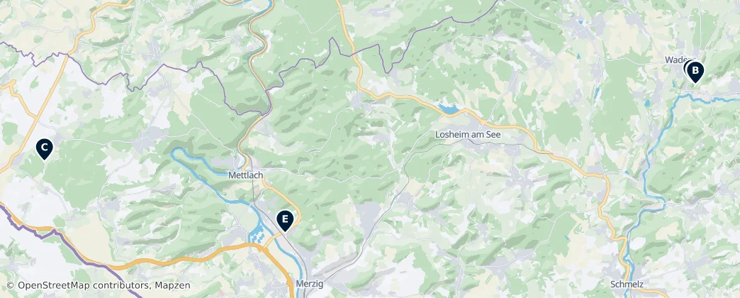 Map of 梅尔齐希-瓦登县