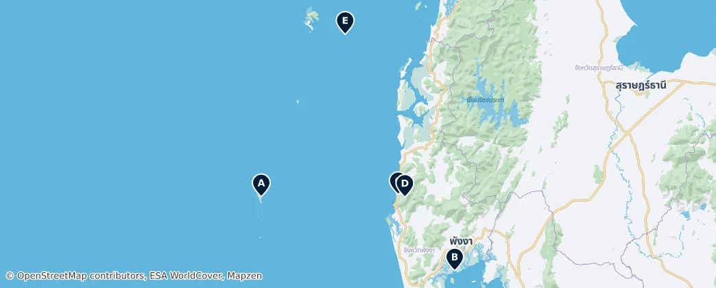 Map of 攀牙府