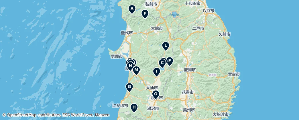 Map of 秋田县