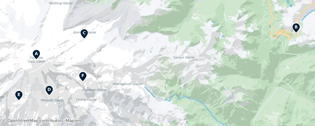 Map of 雷尼尔山国家公园
