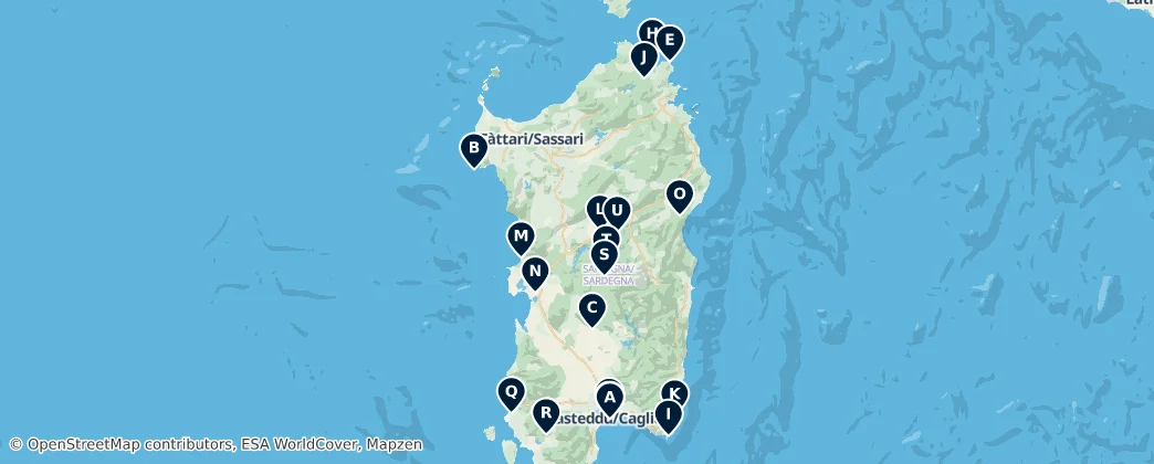 Map of 撒丁岛