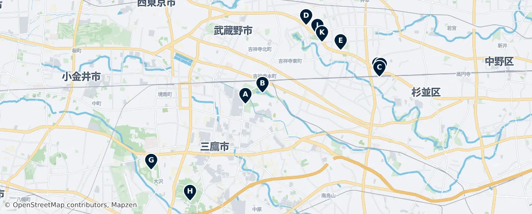 Map of 三鷹市