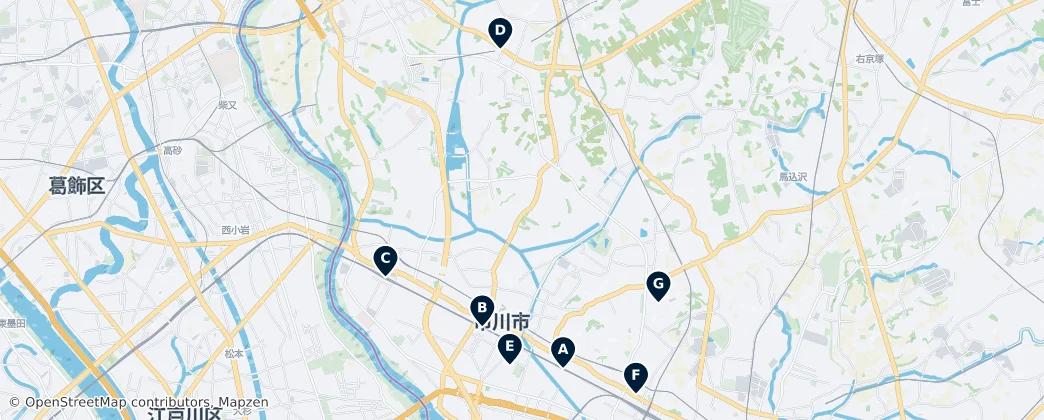 Map of 市川市