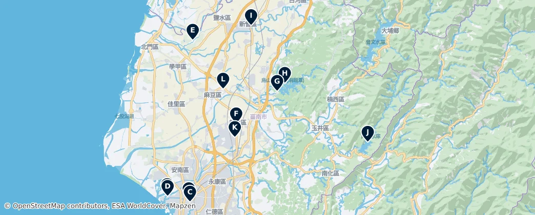 Map of 臺南市