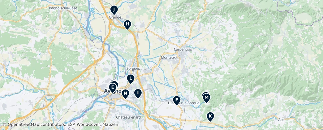 Map of 亞維農