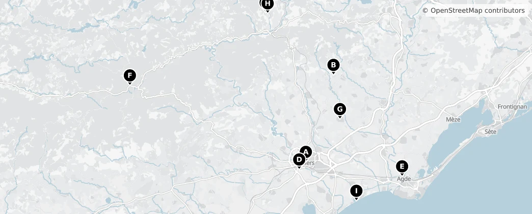 Map of 贝济耶区