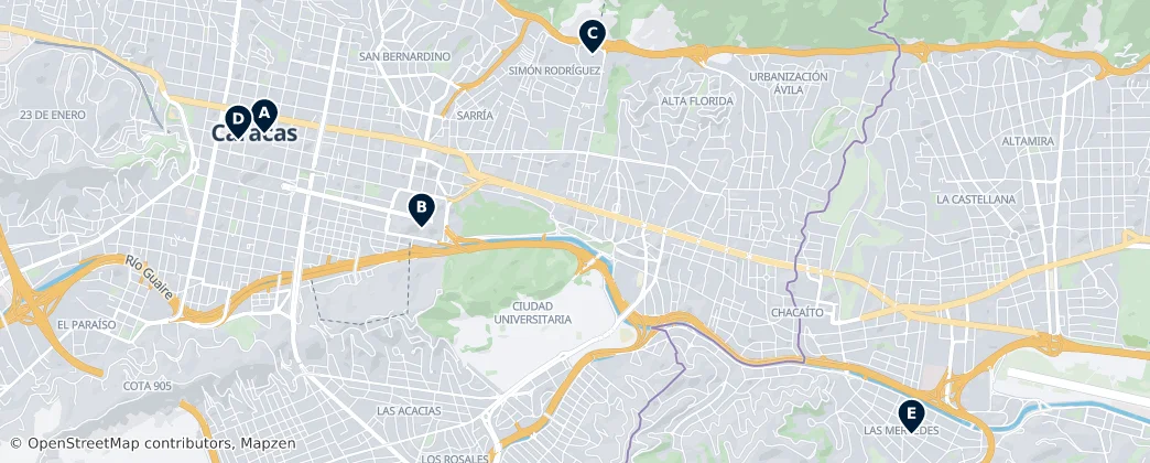 Map of Caracas