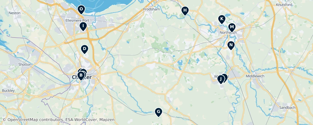 Map of Cheshire West and Chester