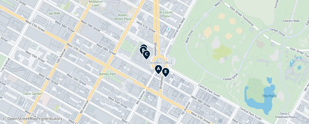 Map of Columbus Circle