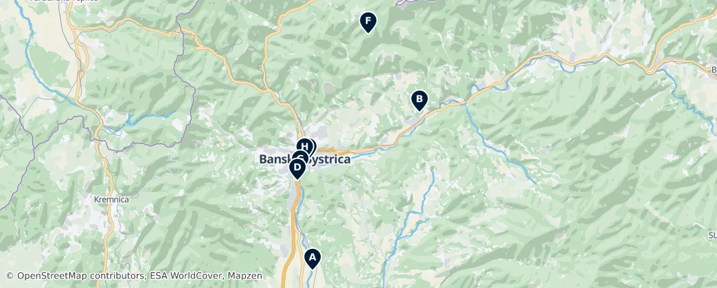 Map of 班斯卡比斯特里察區