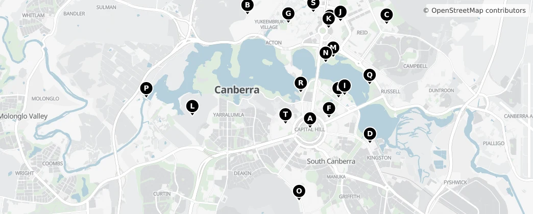 Map of District of Canberra Central