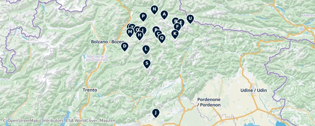 Map of 多洛米蒂山