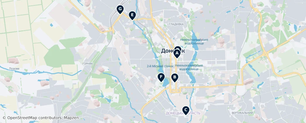 Map of Donecka miska rada