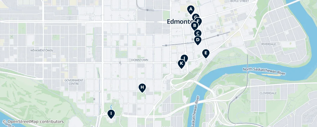 Map of Downtown Edmonton