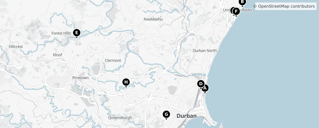Map of EThekwini Metropolitan Municipality
