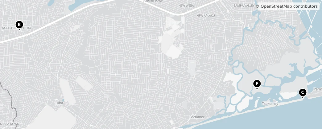 Map of Weija-Gbawe Municipal District