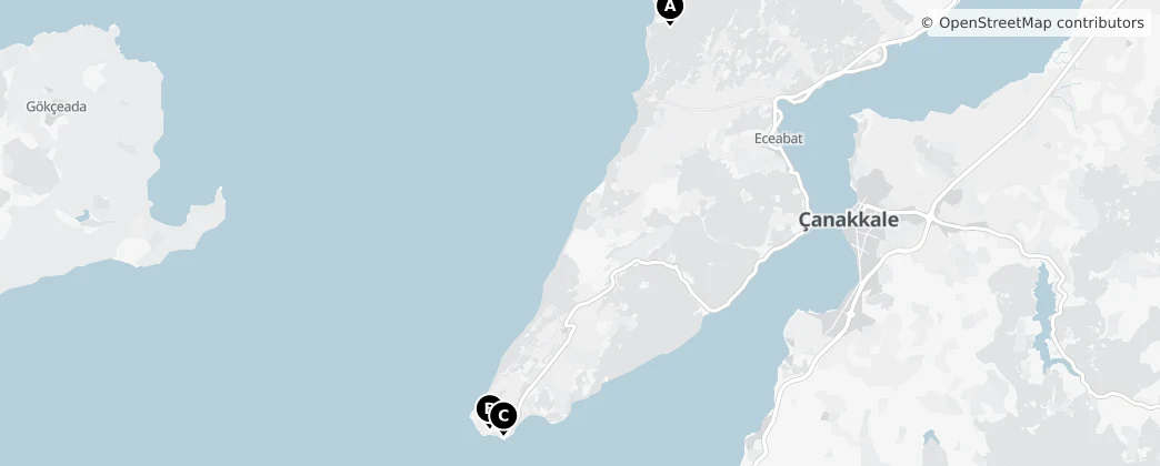 Map of Gelibolu Yarımadası Tarihî Millî Parkı