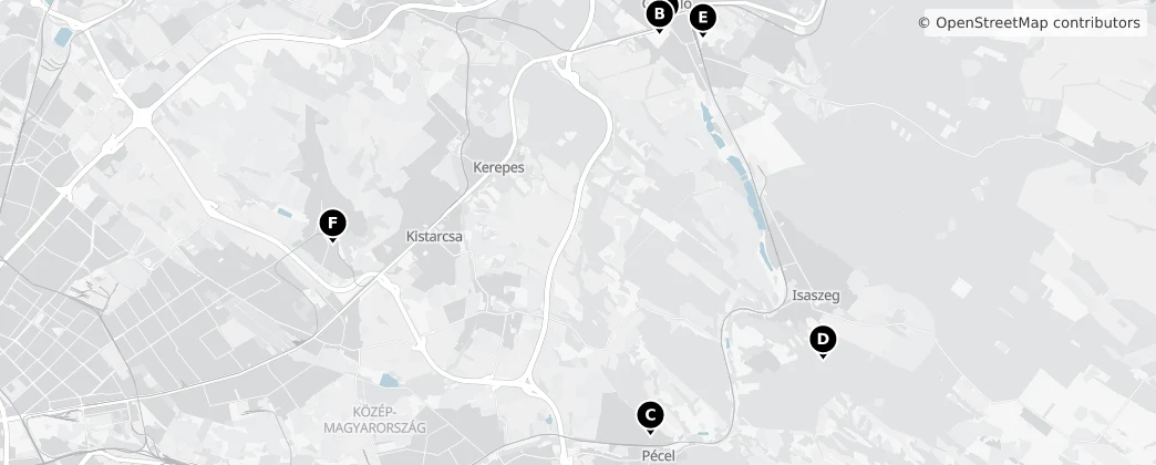 Map of Gödöllői járás