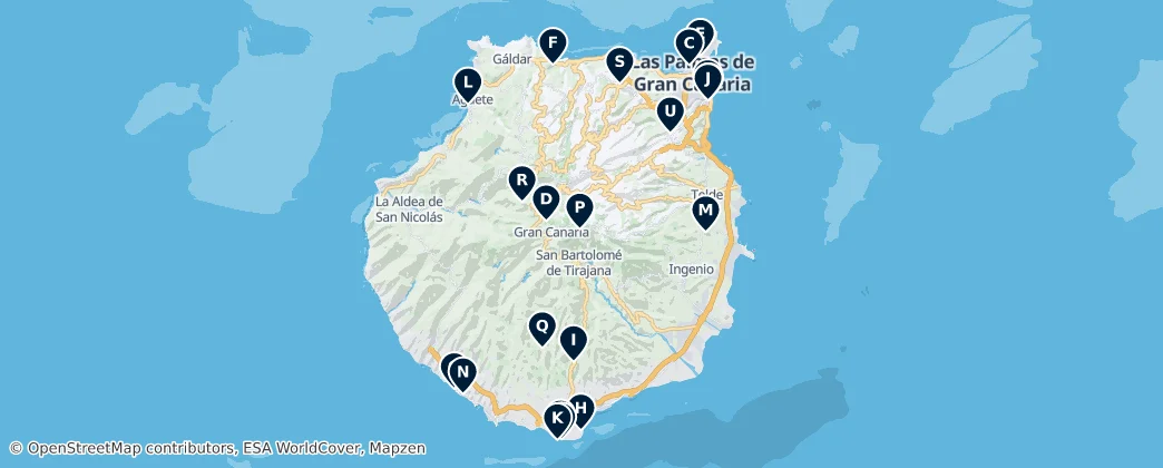 Map of 大加那利岛 / 大加那利島